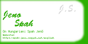 jeno spah business card